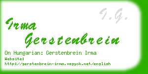 irma gerstenbrein business card